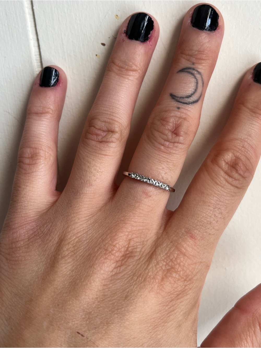 Delicate Silver Tone Band Ring